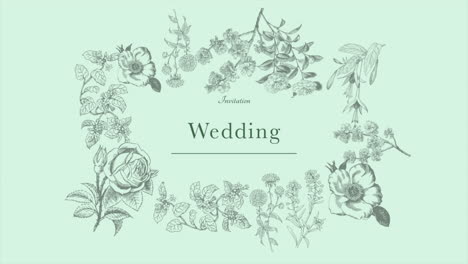 wedding invitation with vintage summer flowers