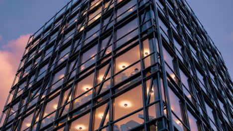 modern office building at sunset