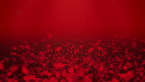 Animation-closeup-motion-small-hearts-on-red-Valentines-day-shiny-background