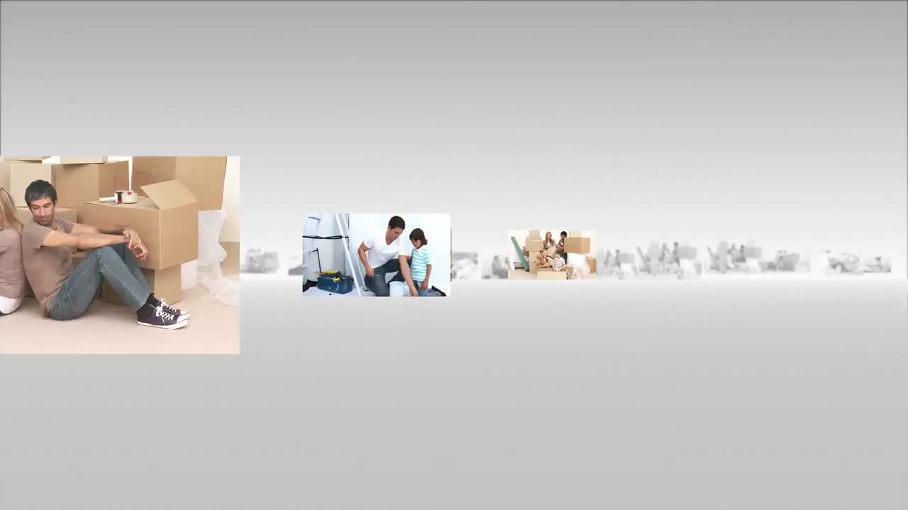 집을 장식하는 세 가족의 몬태지