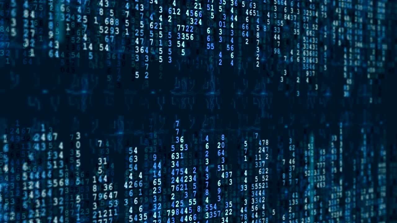 Blue Digital Data Matrix Animation.