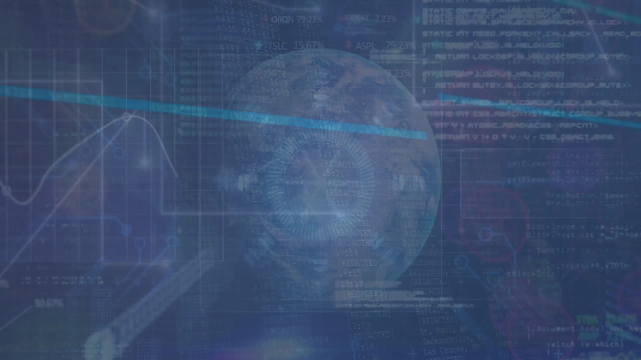 Animation of data processing over globe