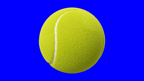 tennis ball on blue chroma key.