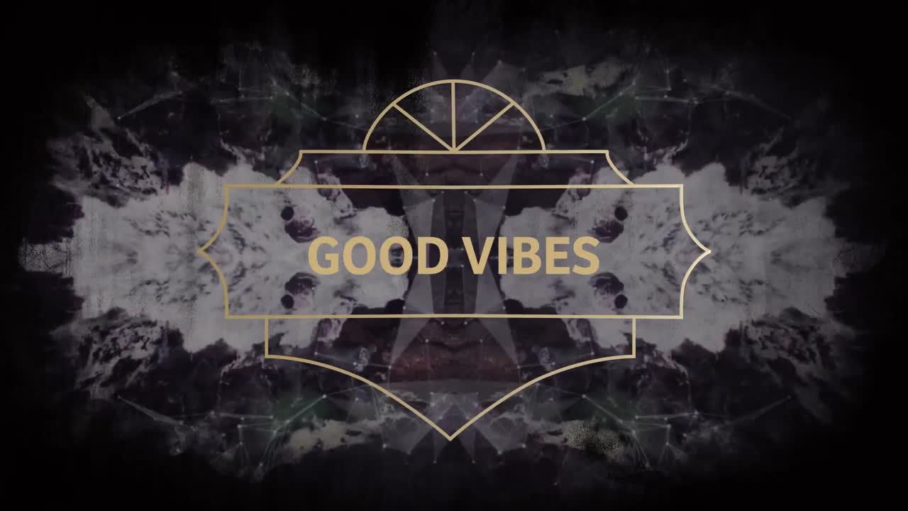 animación de texto de vibraciones en fondo negro