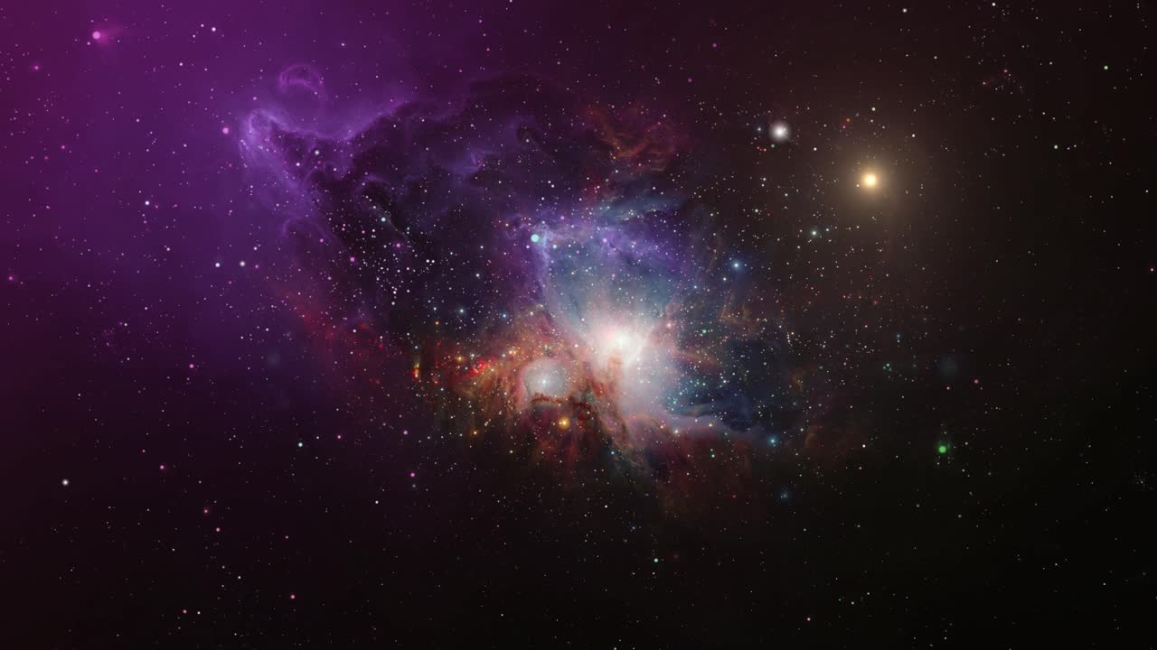 vista de 4k hacia la belleza de la nebulosa en el gran universo