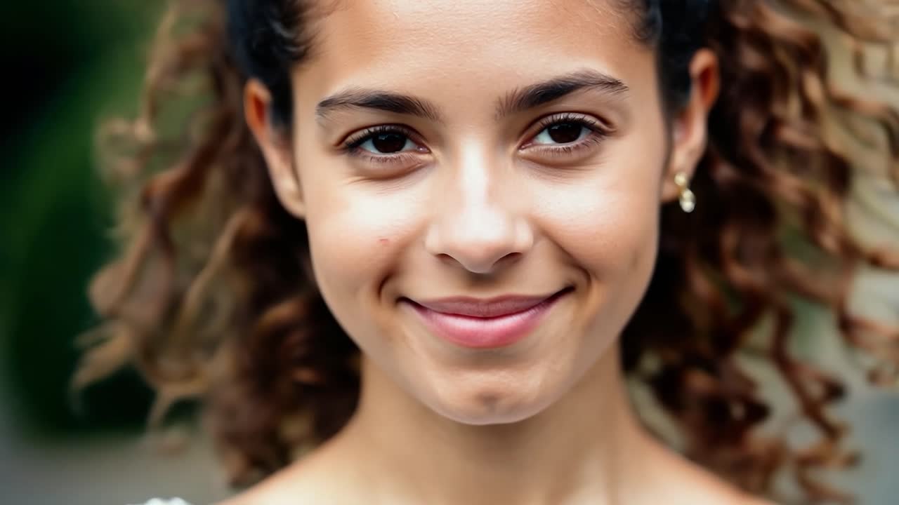 retrato de una joven sonriente
