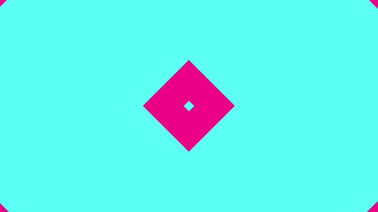 Vibrant Pink and Blue Geometric Diamond Shape Animation