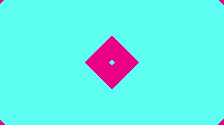 Vibrant Pink and Blue Geometric Diamond Shape Animation