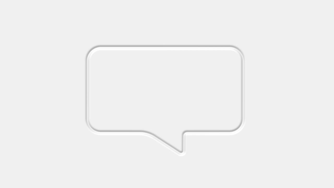 Chat, speech bubble 3d icon animation on white background. 4K