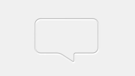 chat, speech bubble 3d icon animation on white background. 4k