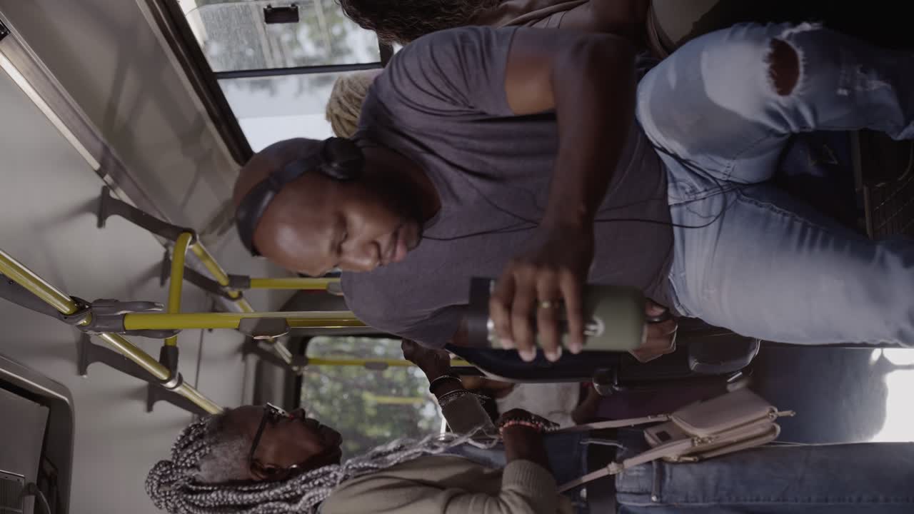 Passengers commuting on a public bus