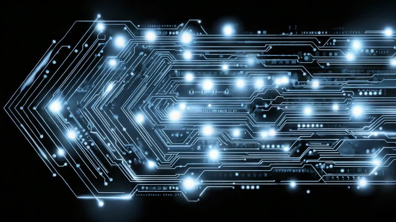 Dynamic Circuitry with Luminous Paths: Exploring the Intricate Design of Modern Technology through Sleek and Detailed Circuit Patterns