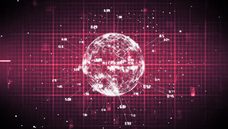 digital earth with data on a electrocardiogram background