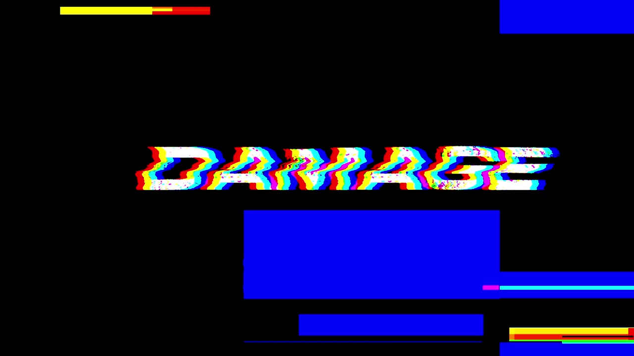 Glitch Effect Text Animation With The Word Damage