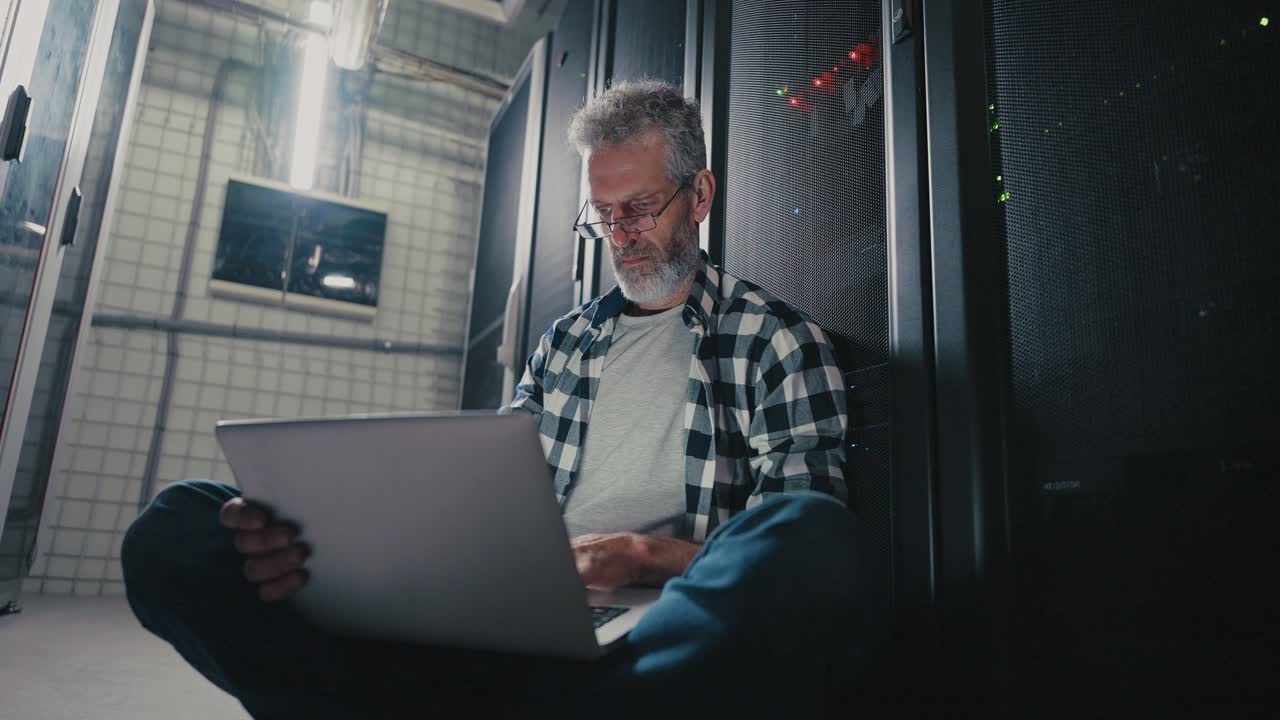 IT Technician Working in a Server Room