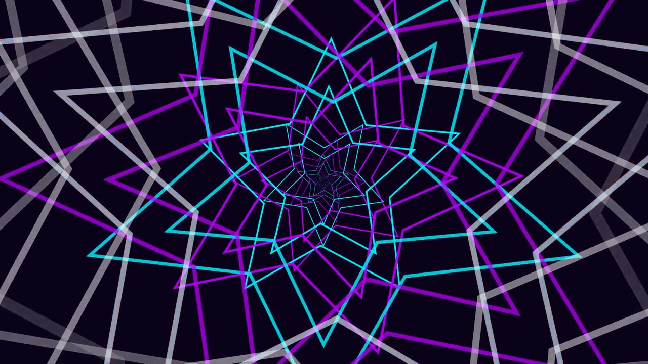 Abstract Neon Star Tunnel Animation