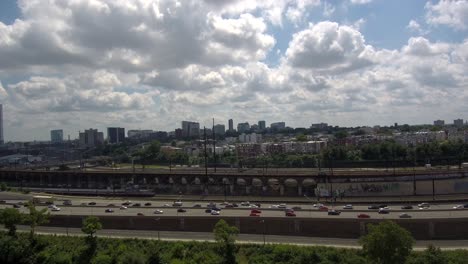 this is a drone footage of the traffic in philadelphia city