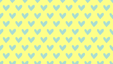 blue romantic hearts pattern on fashion yellow gradient