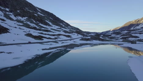 AERIAL:-Valley-with-snow-in-Norway