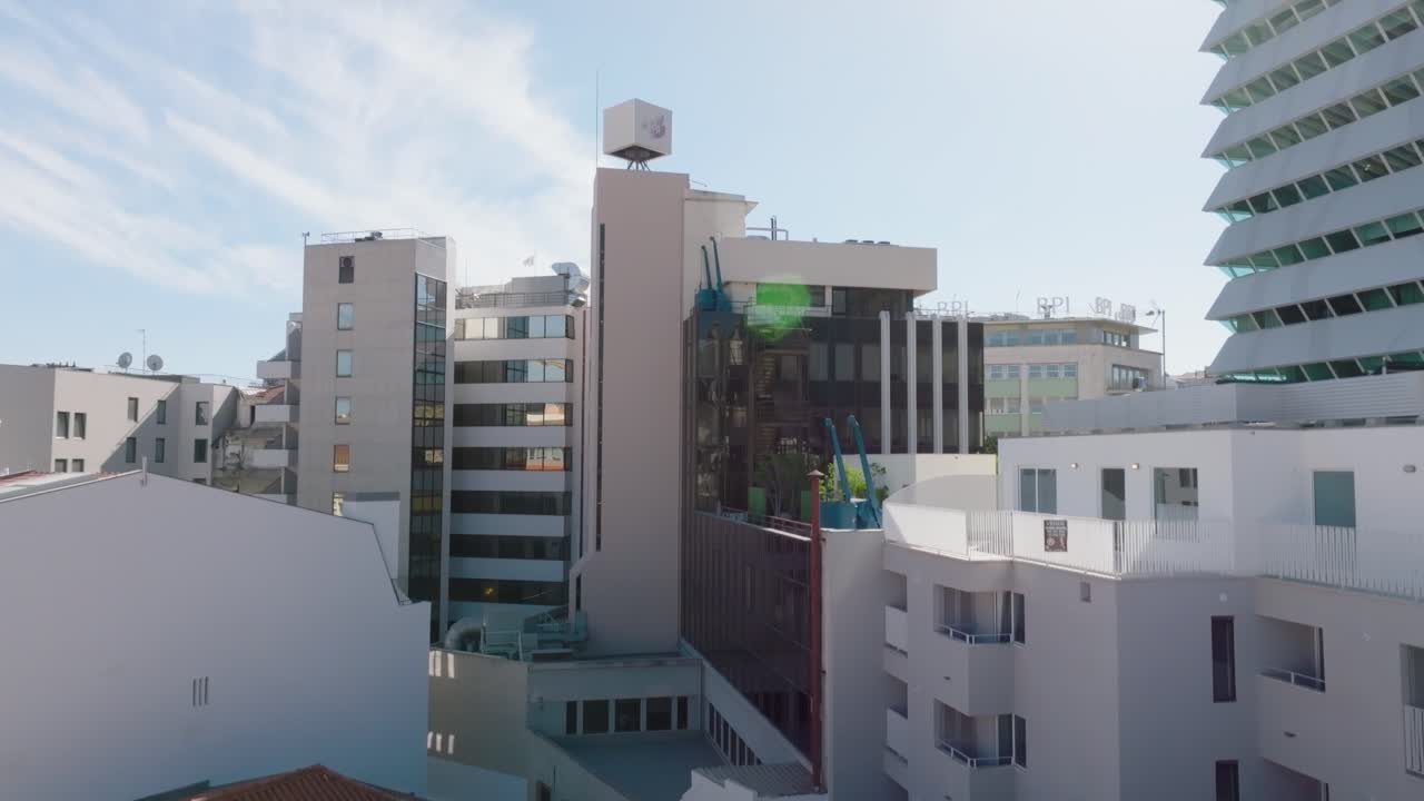 Aerial Drone shot with movement near Marqu&ecirc;s de Pombal Statue in Lisbon Portugal