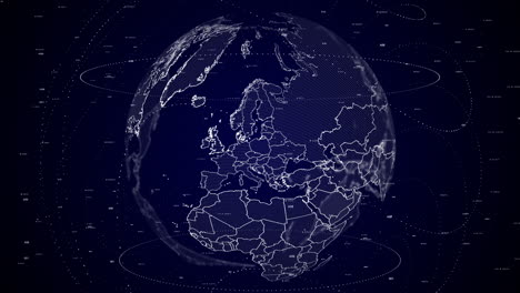 globo digital girando, haciendo zoom en el país de polonia