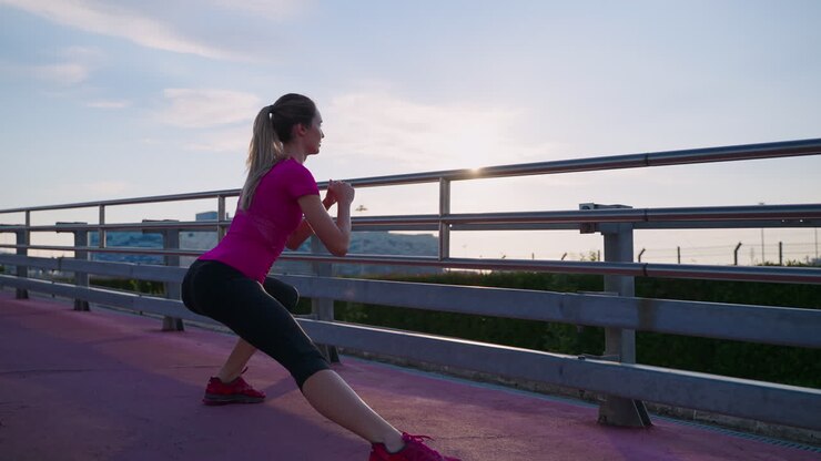 Woman Stretching Outdoors