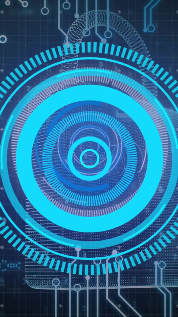 Animation of digital interface with scan scoping over black background