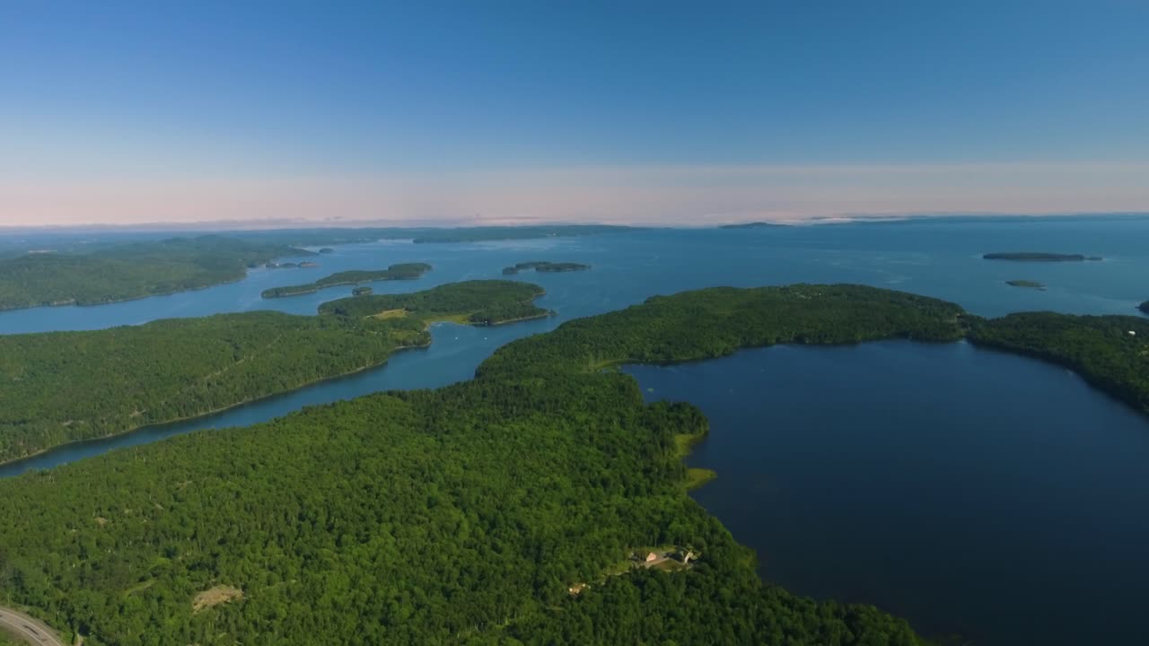 Multiple Islands surrounded by stunning blue water, off Canada's east coast