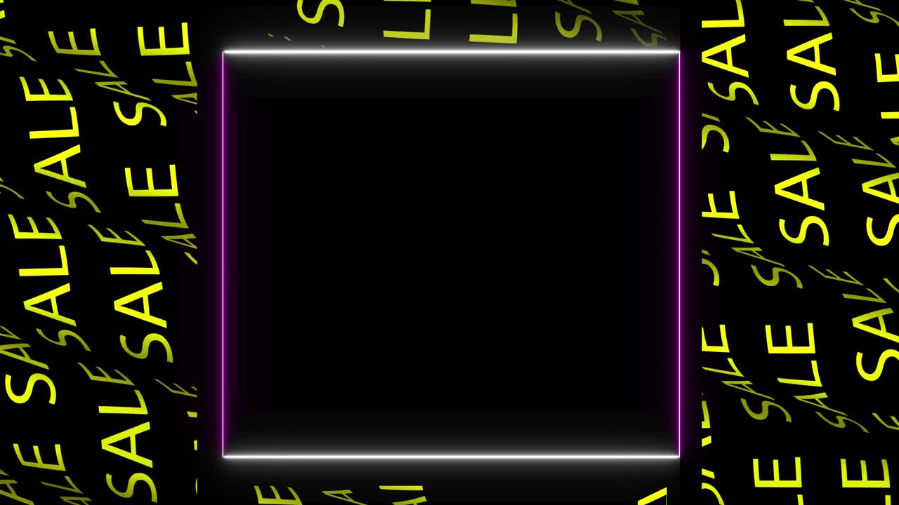 animación de video de líneas de neón magenta brillantes. venta de neón, luces coloridas animadas, venta de neon. copia vertical del espacio de venta de banner. plantilla para la red social. diseño minimalista. animación 4k.