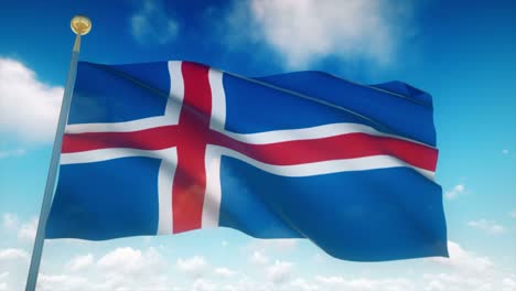 4k bandera muy detallada de islandia en bucle