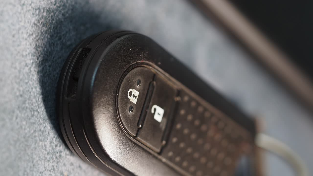 검은색 자동차 키포드의 클로즈업