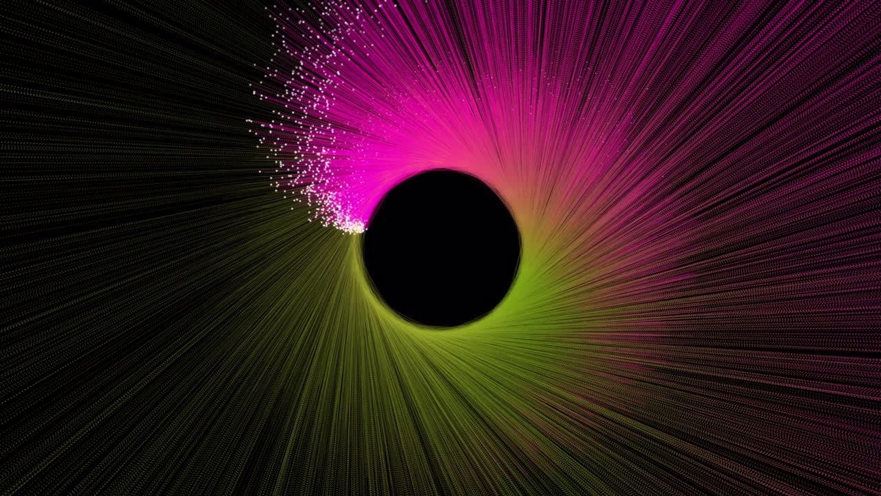 4k abstracto bucle sin costuras brillo verde rosa rayas partículas flujo efecto remolino fondo de movimiento para su evento, vj, concierto, título, vista previa, presentación.