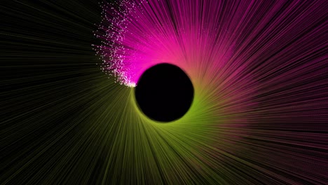 4k abstracto bucle sin costuras brillo verde rosa rayas partículas flujo efecto remolino fondo de movimiento para su evento, vj, concierto, título, vista previa, presentación.
