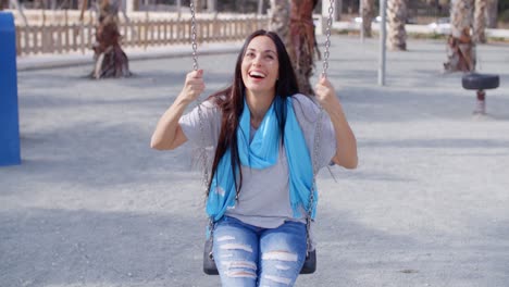 trendy young woman in an urban park