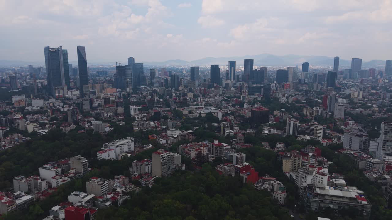 CDMX'teki Roma ve Condesa mahallelerinin havadan çekilmiş çekim görüntüsü