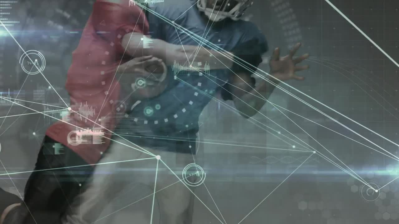 animación de diversos datos sobre diversos jugadores de fútbol americano masculino