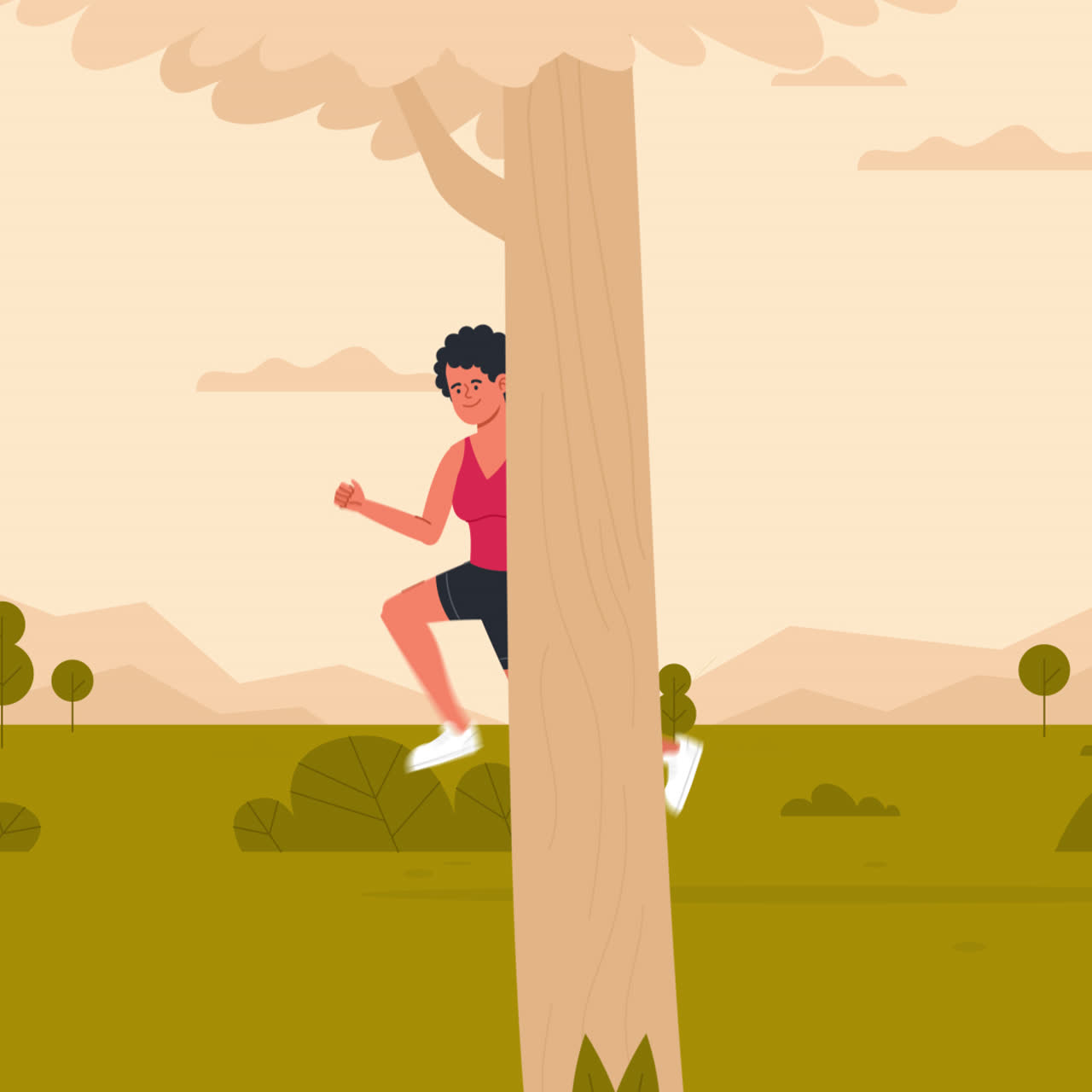 Woman Running in a Park