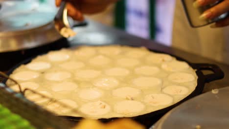 preparing thai dessert on a hot plate