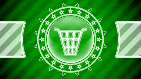 puede desechar el icono en forma de círculo y fondo a rayas verdes. ilustración.