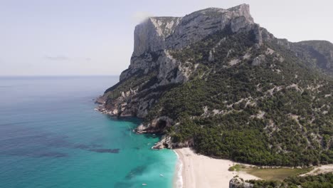 Aerial-view-of-rugged-cliff-on-Bunei-coast-gulf-of-Orosei,-Sardinia