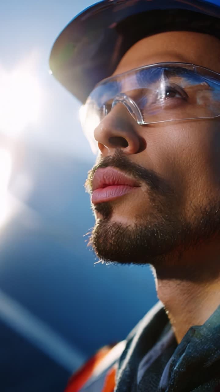 Focused and Determined Worker in Protective Gear Capturing the Essence of Safety and Dedication, Highlighting the Importance of Protection in Challenging Environments and Their Impact on Productivity and Well-being