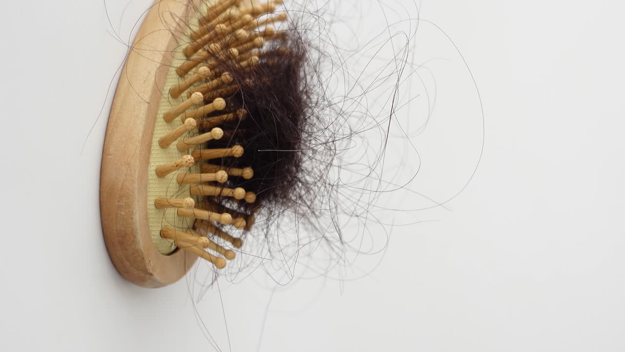 Hair loss on a hairbrush