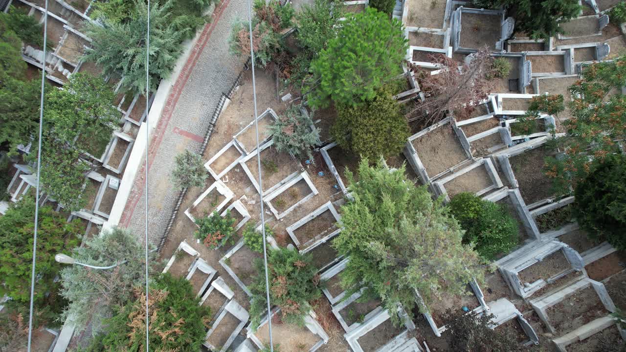 vista de avión no tripulado del cementerio islámico
