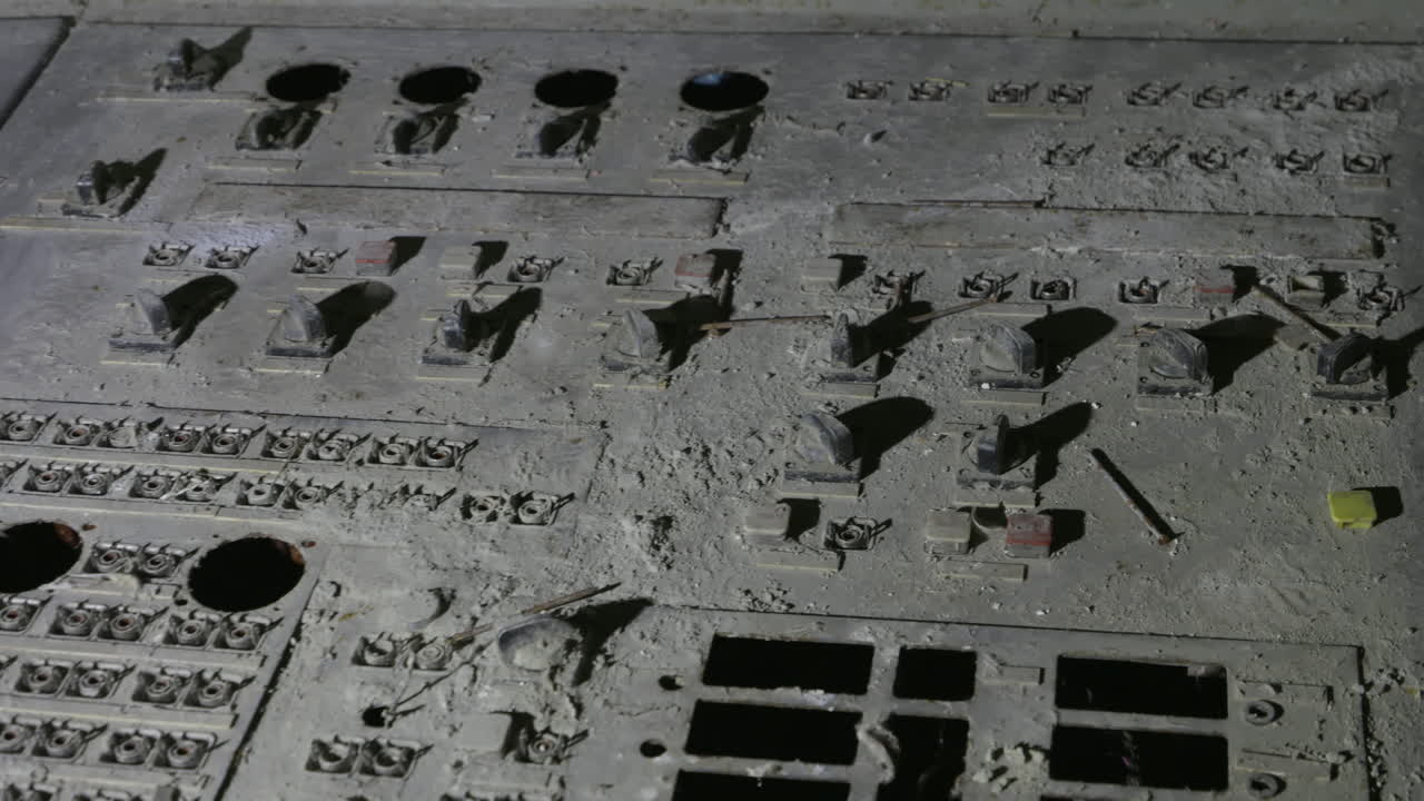Decaying Control Panels Inside The Abandoned Chernobyl Nuclear Power Plant In Ukraine. Close-up Shot
