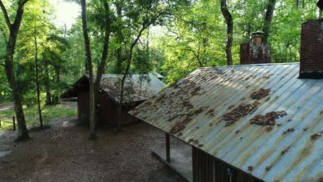 tin roof of cabin - mess hall at camp