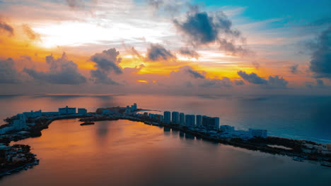 sunset time lapse with dramatic clouds over a beautiful beach