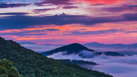 cinemagraph time lapse blue ridge montañas carolina del norte amanecer en asheville