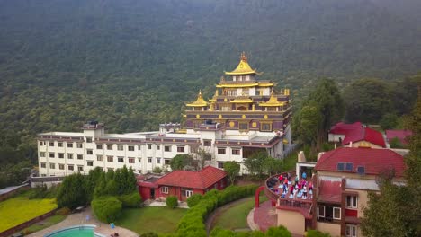 buddhist monastery, kathmandu valley, nepal - october 16, 2017