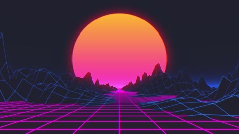 grilla de estilo retro de los años 80 estrellas del sol vieja pantalla de televisión fondo de animación