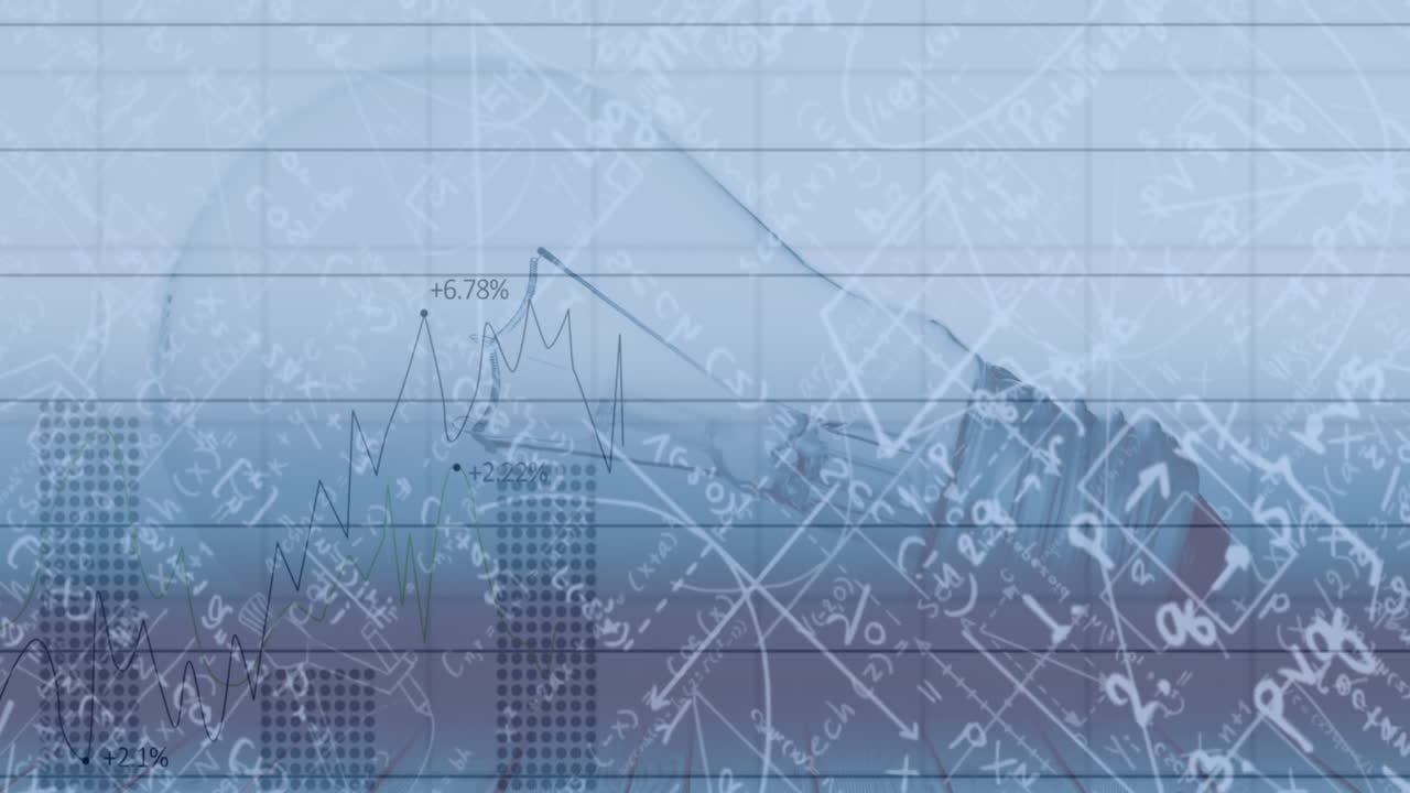 animación de la ecuación matemática sobre las estadísticas y la bombilla